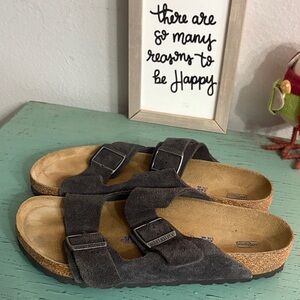 Grayish Blue Suede Birkenstock sandals with Buckles SZ L10 M 8 Box 132
